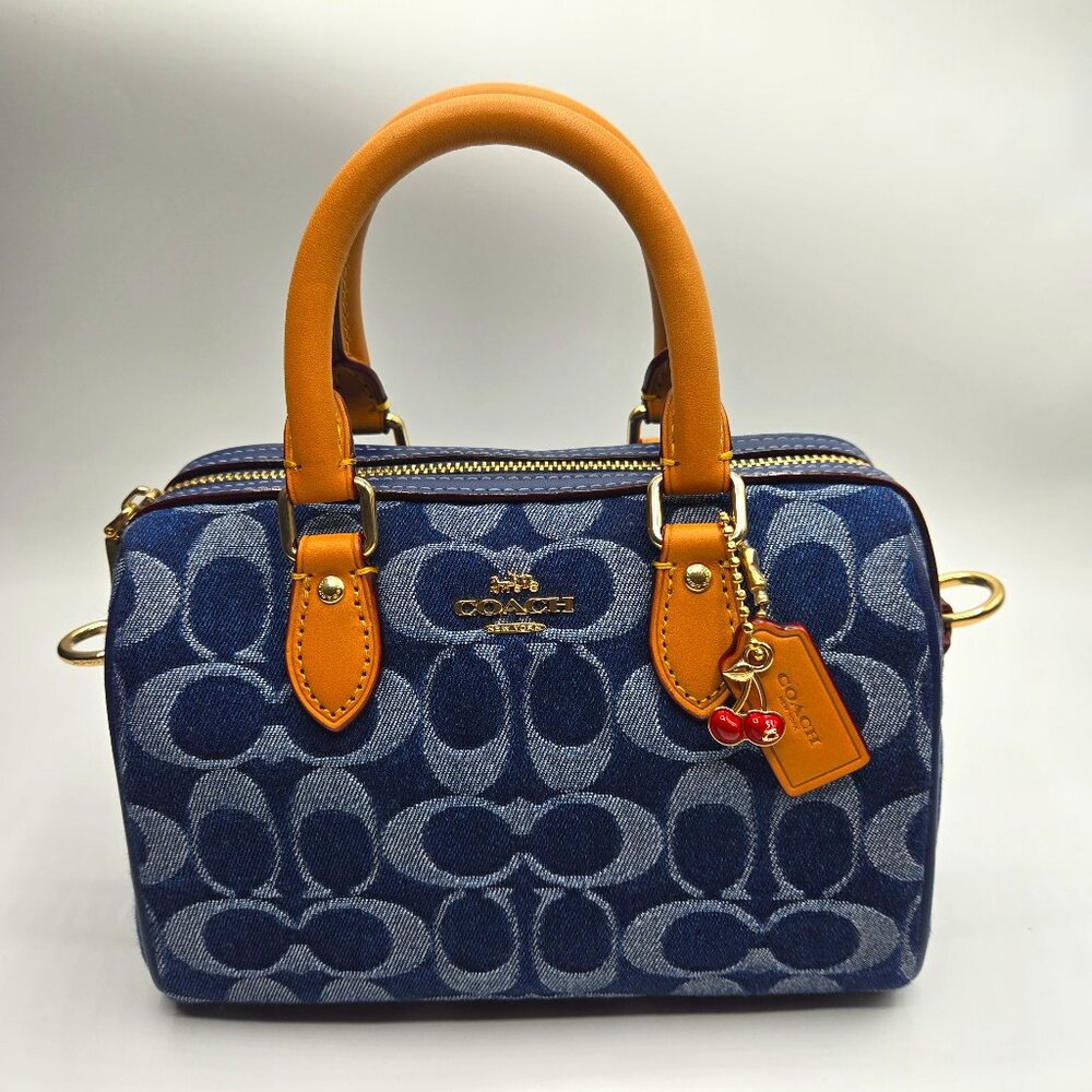 Coach Mini Rowan Crossbody Bag In Signature Denim CY742